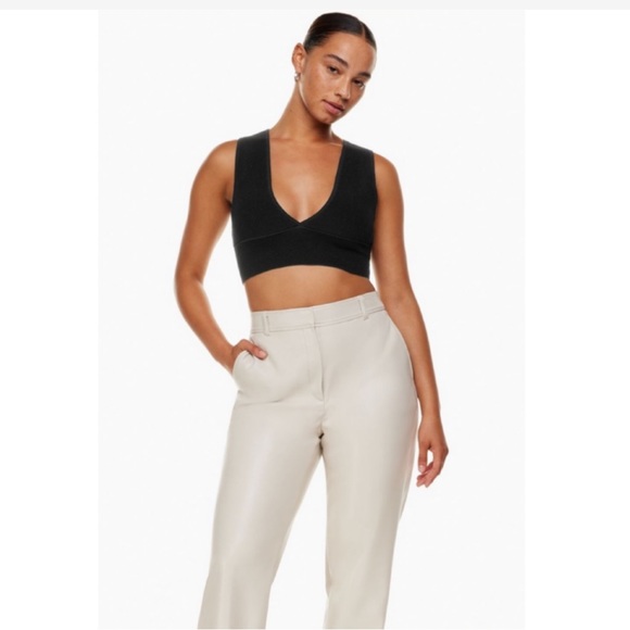 🆕 Aritzia Babaton Black Stretchy Crop Top (Fabric Nylon-Spandex). Small. - Picture 8 of 8